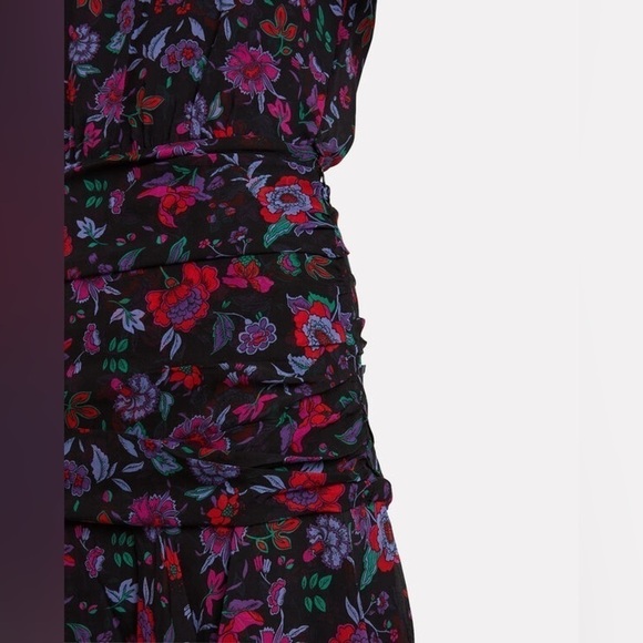 VERONICA BEARD Robin floral ruffle crepe mini dress 0 NWT - Picture 5 of 9